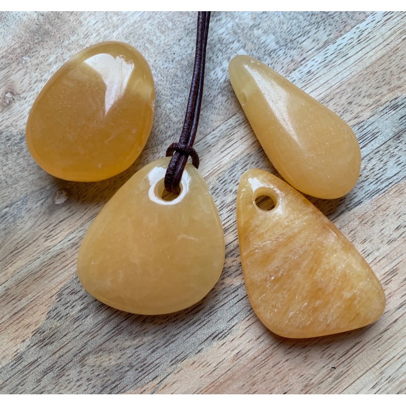 PROMO - Pendentif Calcite orange L