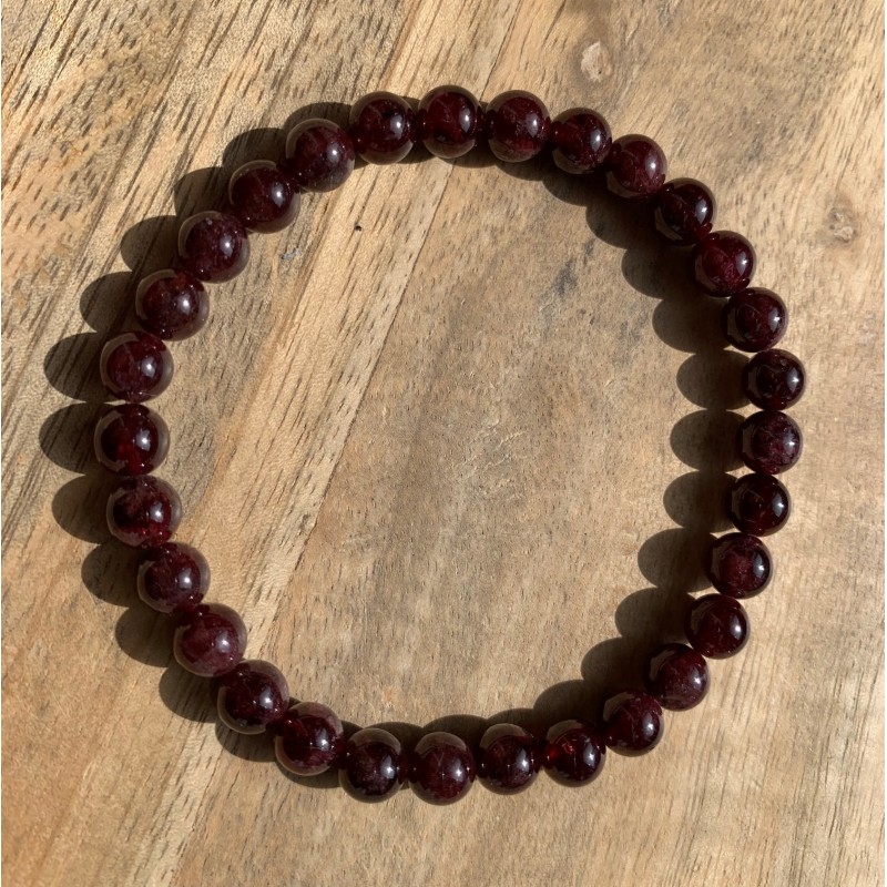 PROMO - Bracelet perles Grenat ∅ 6mm