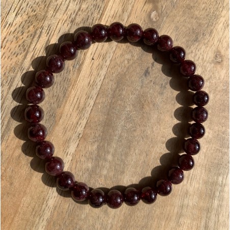 PROMO - Bracelet perles Grenat ∅ 6mm